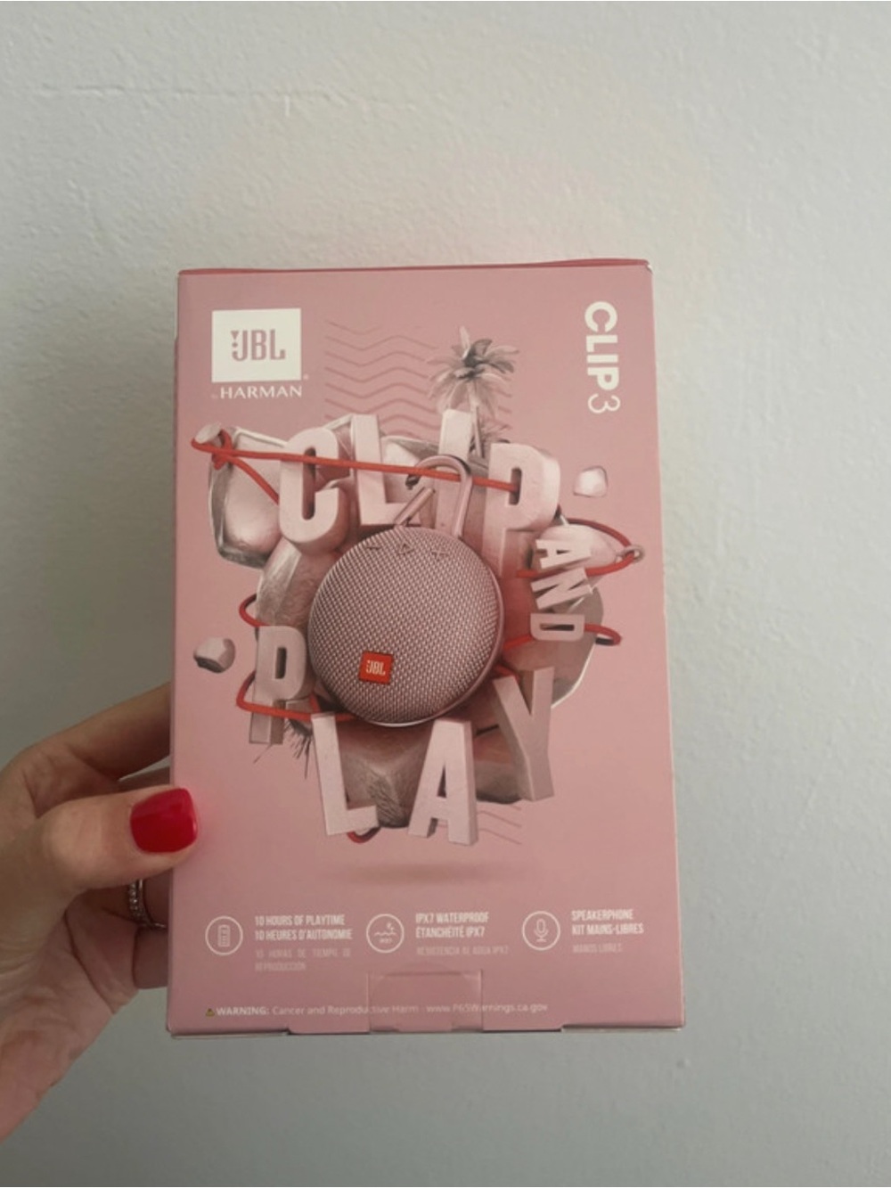 JBL Clip 3 Portable Bluetooth Speaker — Rose Pink - Picture 2 of 5